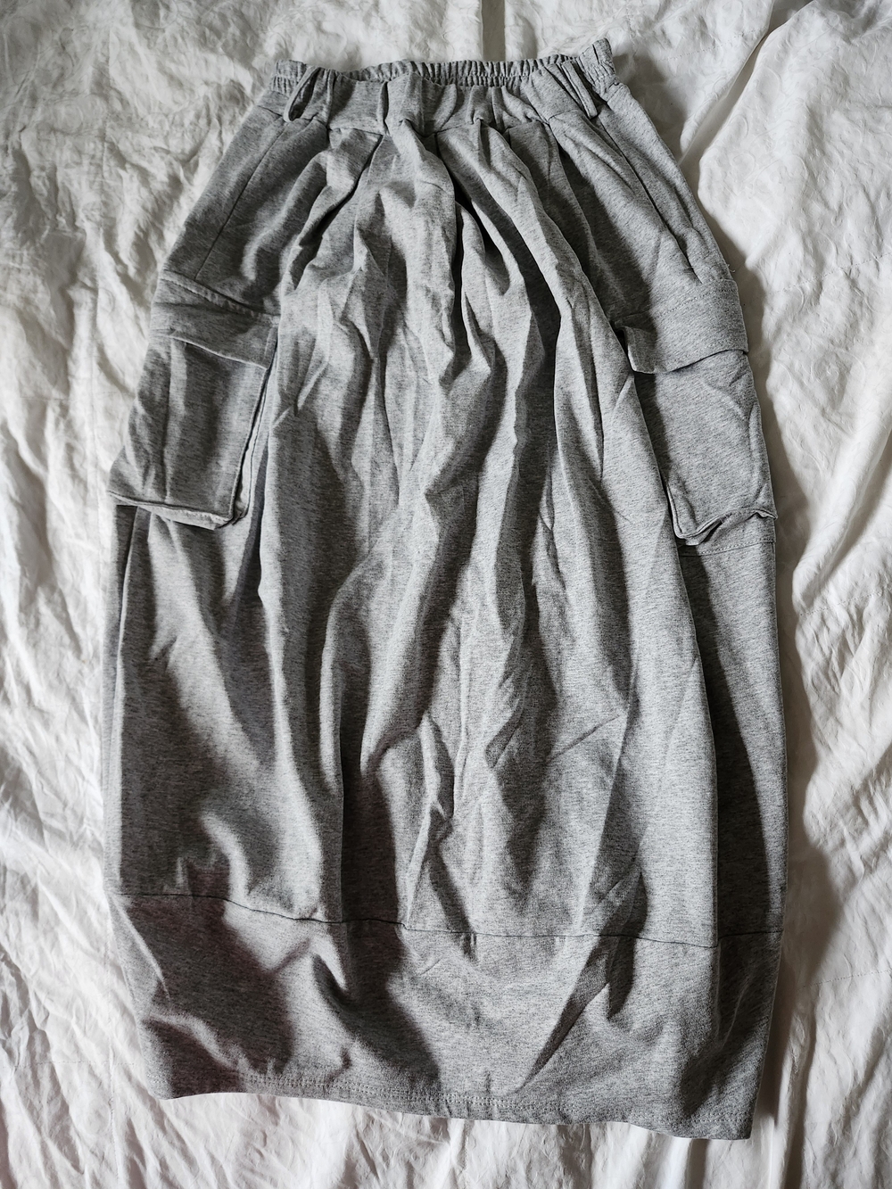 Civico 51 Made In Italy Gray Maxi Skirt with Cargo Pockets